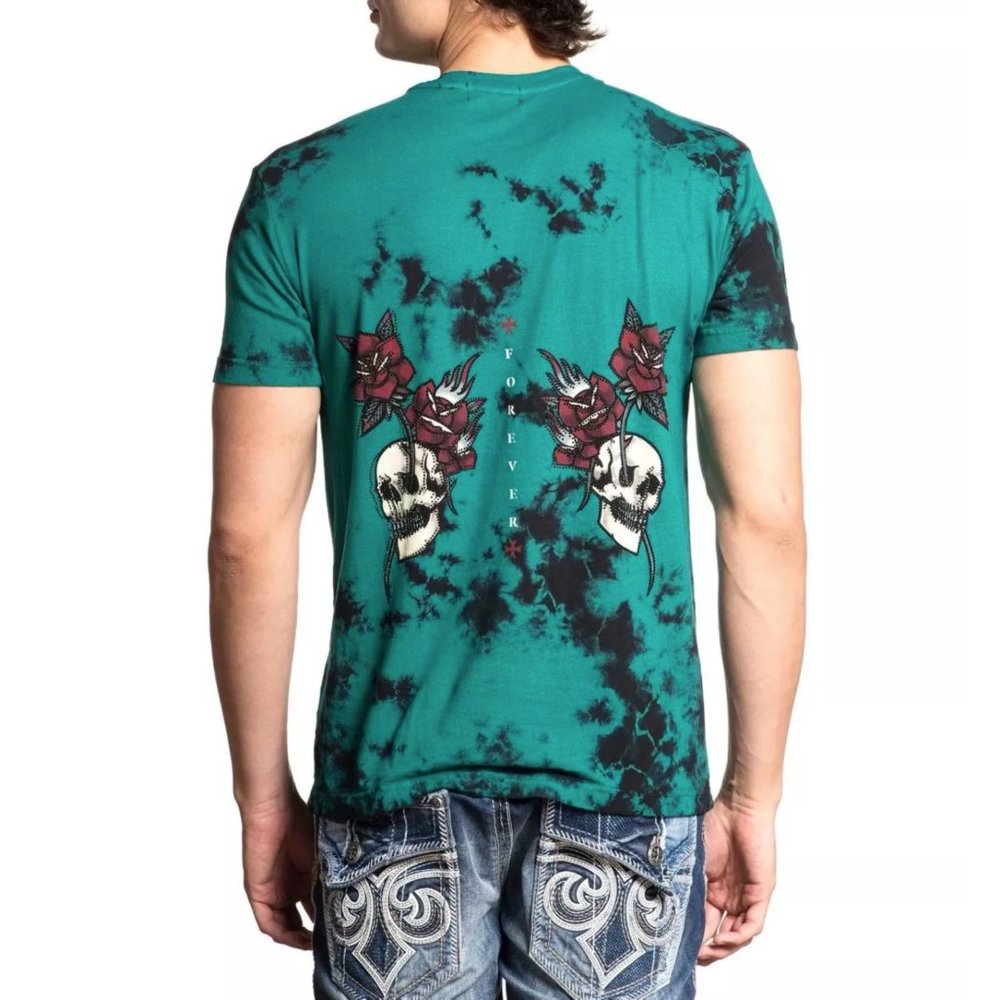 AFFLICTION Men's T-Shirt S/S SCARED TOUCH Black - Picture 10 of 12